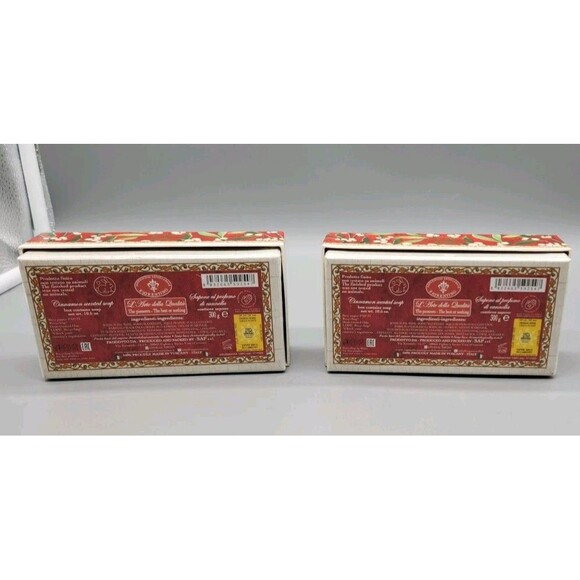Cinnamon Scented Soap La Saponeria Firenze Merry Christmas Set of 2 Italy Made - Picture 8 of 9